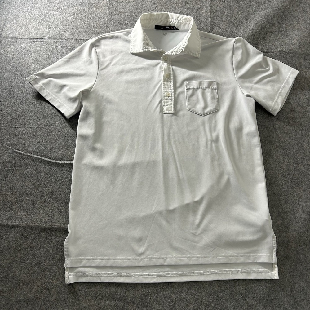 RLX Golf Ralph Lauren Polo Shirt Mens Small White Performance Golf Preppy